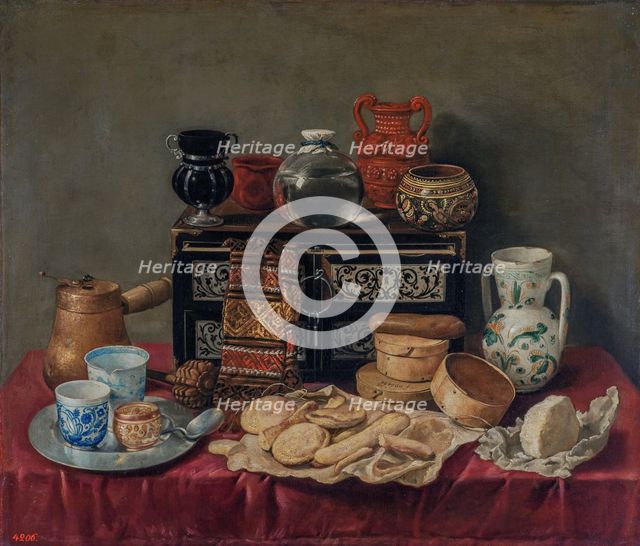 Still-Life with an Ebony Chest, 1652. Creator: Antonio Pereda y Salgado.