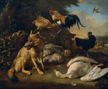 Still Life with Animals, between 1680 and 1690. Creator: Melchior d'Hondecoeter