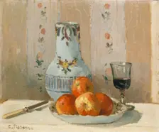 Still Life with Apples and Pitcher, 1872. Creator: Camille Pissarro