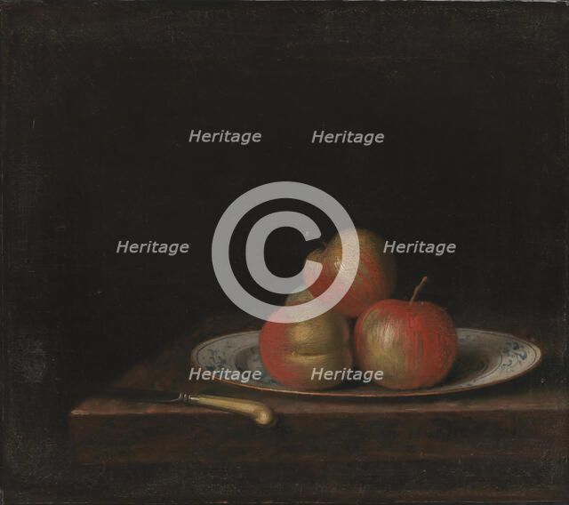 Still Life with Apples on an 'East Indian' Plate, 1726-1763. Creator: Johan Horner.