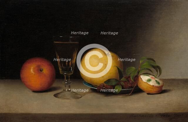 Still Life with Apples, Sherry, and Tea Cake, 1822. Creator: Raphaelle Peale.