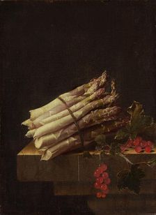 Still Life with Asparagus and Red Currants, 1696. Creator: Adriaen Coorte