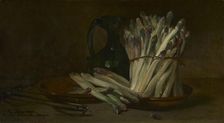 Still Life with Asparagus, c. 1880. Creator: Philippe Rousseau (French, 1816-1887)