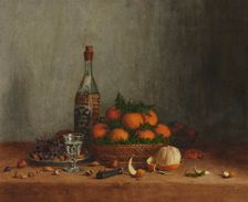 Still Life with Basket of Oranges, 1863. Creator: Leon Bonvin