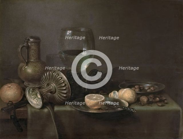 Still Life with Beer-pitcher and Orange, 1633. Creator: Willem Claesz. Heda.