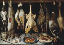 Still Life with Birds and Hares, 17th century. Creator: Tomás Hiepes