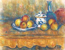 Still life with blue bottle, sugar bowl and apples, 1900-1902. Creator: Cézanne, Paul (1839-1906)