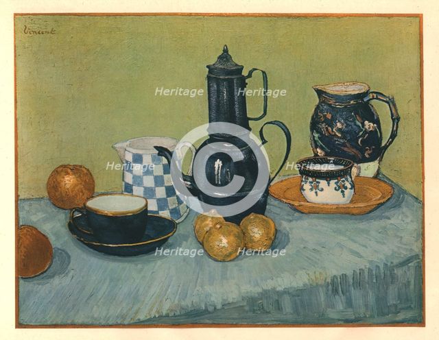 'Still Life with Blue Enamel Coffeepot, Earthenware and Fruit', May 1888, (1947). Creator: Vincent van Gogh.