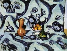 Still Life with Blue Tablecloth 1909. Creator: Henri Matisse