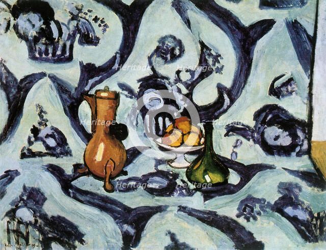 'Still Life with Blue Tablecloth', 1909. Creator: Henri Matisse.