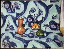 Still Life with Blue Tablecloth 1909. Creator: Henri Matisse