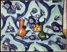 Still Life with Blue Tablecloth 1909. Creator: Henri Matisse