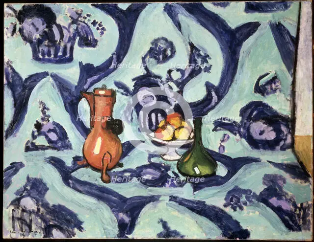 'Still Life with Blue Tablecloth', 1909.  Creator: Henri Matisse.