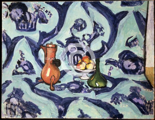 'Still Life with Blue Tablecloth', 1909.  Creator: Henri Matisse.