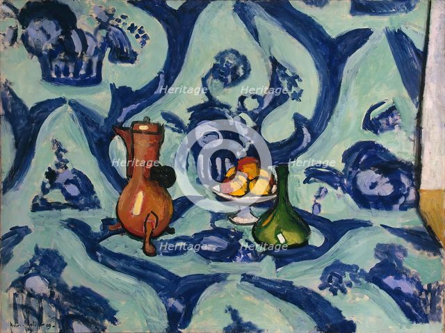 Still Life with Blue Tablecloth, 1909. Creator: Henri Matisse.