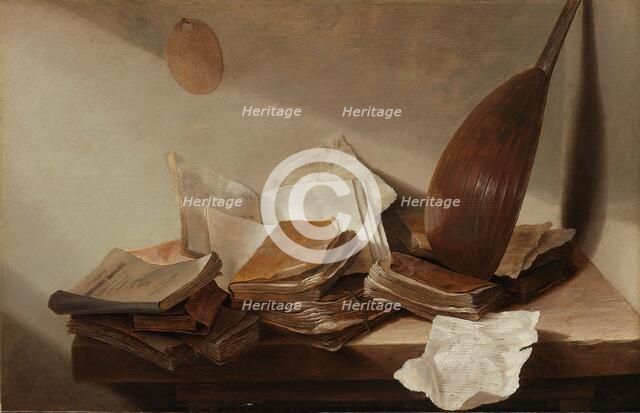 Still Life with Books, 1625-1630. Creator: Jan Davidsz de Heem.
