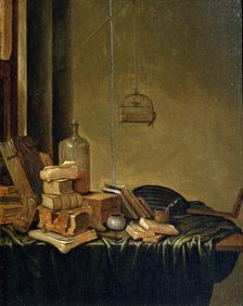 Still Life with Books 17th century. Artist: Gerrit van Vucht