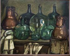 Still Life with Bottle 1927. Creator: José Gutiérrez Solana