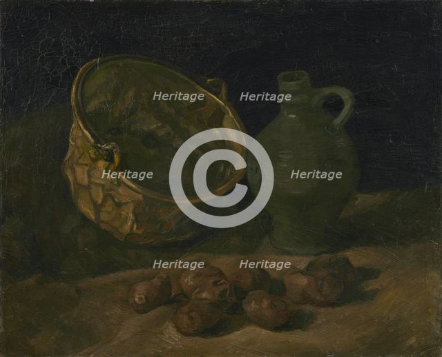 Still Life with Brass Cauldron and Jug, 1885. Creator: Gogh, Vincent, van (1853-1890).