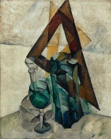 Still Life with Carafe, 1918. Creator: Osmiorkin, Alexander Alexandrovich (1892-1953)