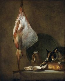 Still-Life With Cat and Rayfish, 1728. Creator: Jean-Simeon Chardin