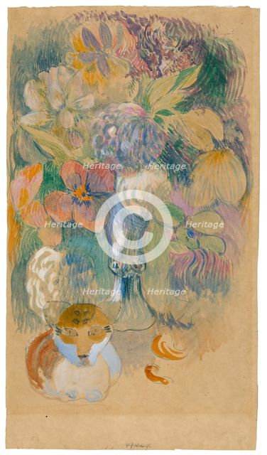Still Life with Cat, c. 1899. Creator: Paul Gauguin.