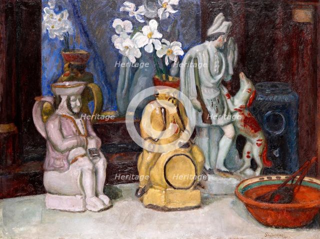 Still life with ceramics and narcissi, 1927.