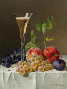 Still life with champagne glass . Creator: Preyer, Emilie (1849-1930)