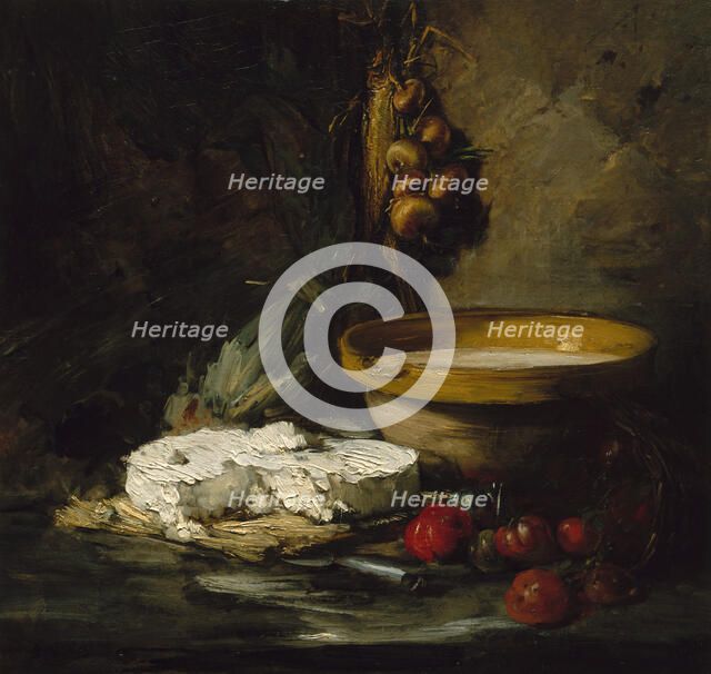 Still Life with Cheese, probably late 1870s. Creator: Antoine Vollon.