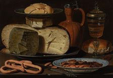 Still Life with Cheeses, Almonds and Pretzels, c1620-1650. Creator: Clara Peeters