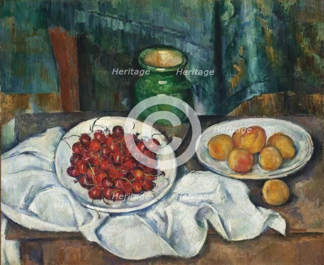 Still Life With Cherries And Peaches, 1885-1887. Artist: Cézanne, Paul (1839-1906)