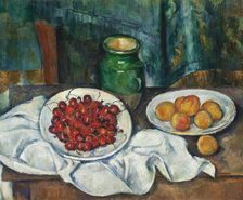 Still Life With Cherries And Peaches, between 1885 and 1887. Creator: Paul Cezanne