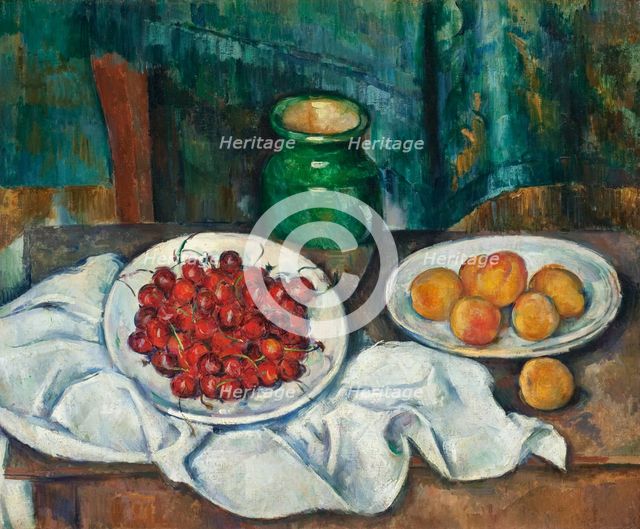 Still Life With Cherries And Peaches, between 1885 and 1887. Creator: Paul Cezanne.