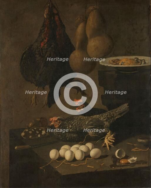 Still Life with Chickens and Eggs, 1640-1660. Creator: Giovanni Battista Recco.