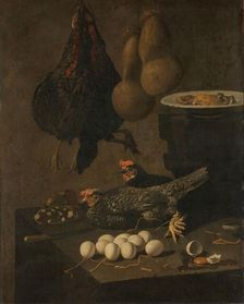 Still Life with Chickens and Eggs, 1640-1660. Creator: Giovanni Battista Recco