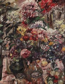 Still life with chrysanthemums and amaryllis, 1922. Creator: Lovis Corinth