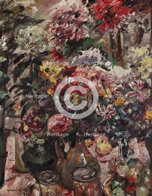 Still life with chrysanthemums and amaryllis, 1922. Creator: Lovis Corinth.