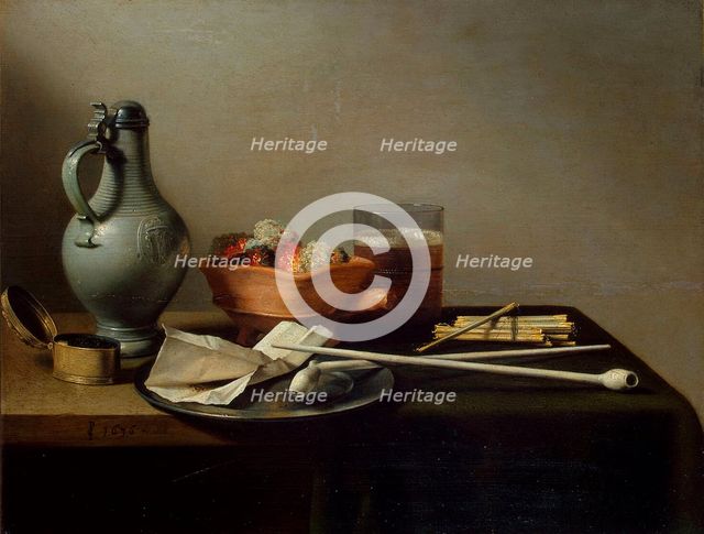 Still Life with Clay Pipes', 1636. Creator: Claesz, Pieter (c. 1597-1660).