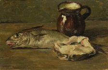 Still life with cod, 1896. Creator: Willem Roelofs