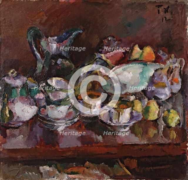 Still Life with Coffee Cups, 1912. Artist: Faistauer, Anton (1887-1930)