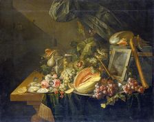 Still life with Copulating Sparrows, 1657. Creator: Cornelis de Heem