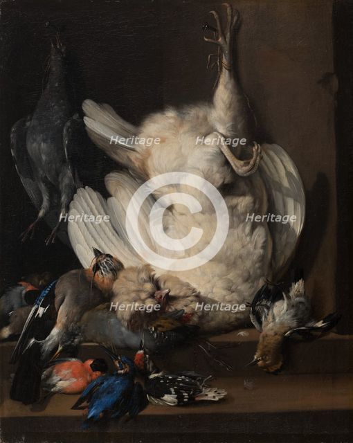 Still Life with Dead Birds, 1676. Creator: Johann Heinrich Roos.