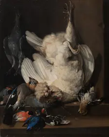 Still Life with Dead Birds, 1676. Creator: Johann Heinrich Roos