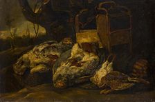 Still Life with Dead Birds, Cage and Net, c1630-1660. Creator: Jan Fyt