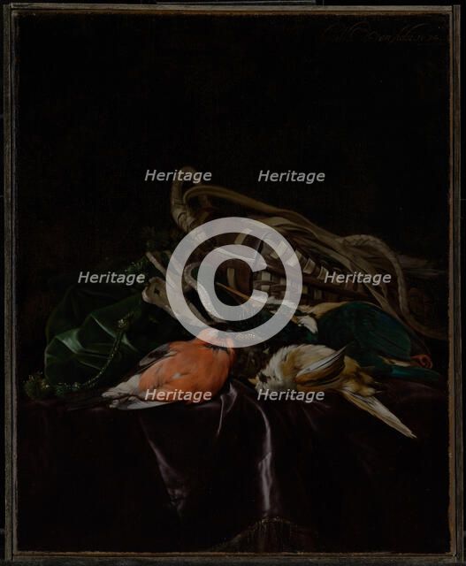Still Life with Dead Birds and Game Bag, 1674. Creator: Willem van Aelst.