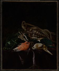 Still Life with Dead Birds and Game Bag, 1674. Creator: Willem van Aelst
