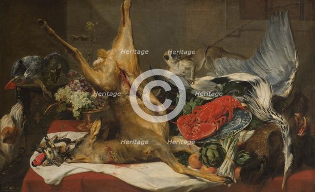 Still Life with Dead Game, a Monkey and a Dog. Creator: Frans Snyders.