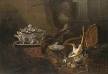 Still Life with Dead Game and a Silver Tureen on a Turkish Carpet, 1738. Creator: Jean-Baptiste Oudry