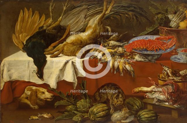 Still Life with Dead Game and Lobster, 1650. Creator: Paul de Vos.
