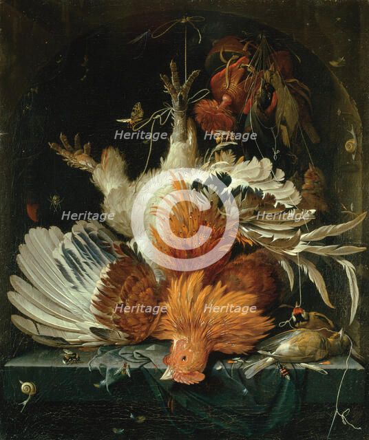 Still life with Dead Poultry, c1663-1664. Creator: Abraham Mignon.